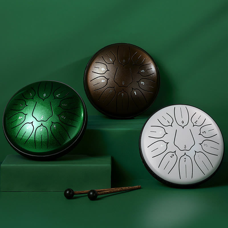 11-Noten-Stahlzungentrommel 6 Zoll Meditations-Lotus-Kit