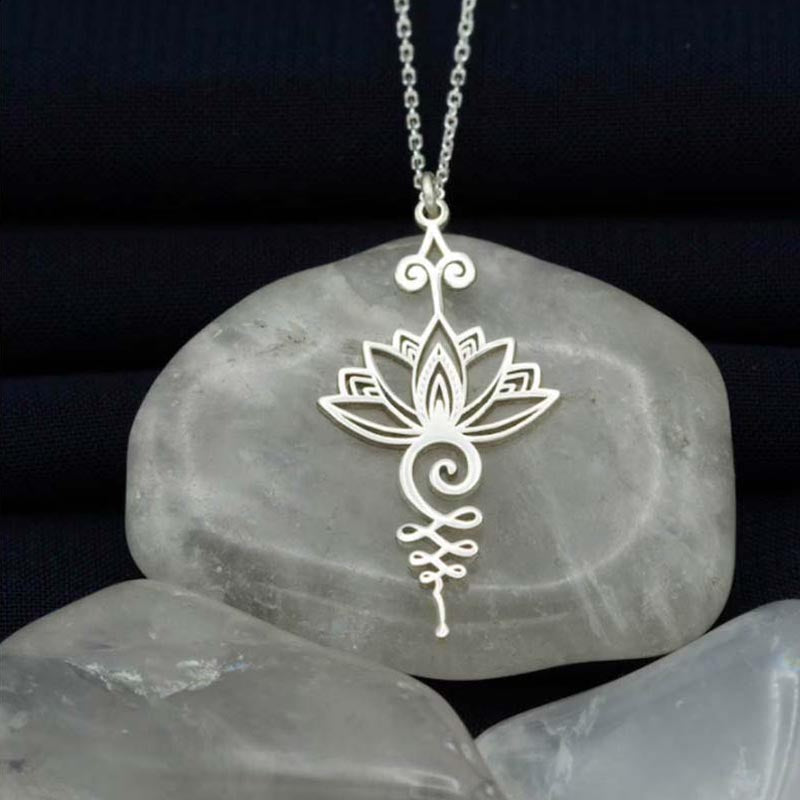 Titanium Lotus Pendant Necklace | Enlightenment & Luck