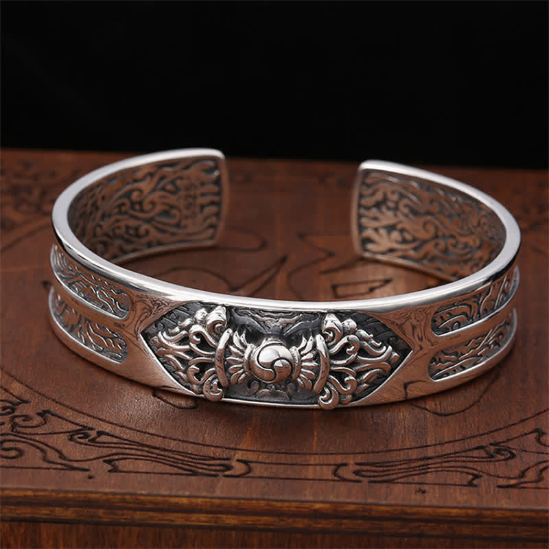 Sterling Silver Vajra Spiritual Power Bracelet for Enlightenment