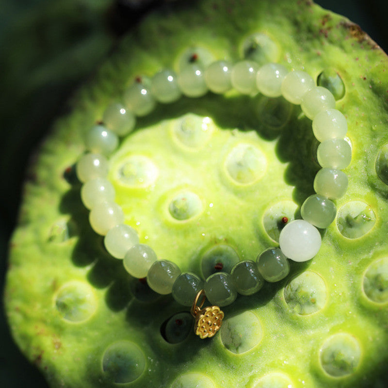 Jade Lotus Abundance Verstellbares Armband für Wohlstand