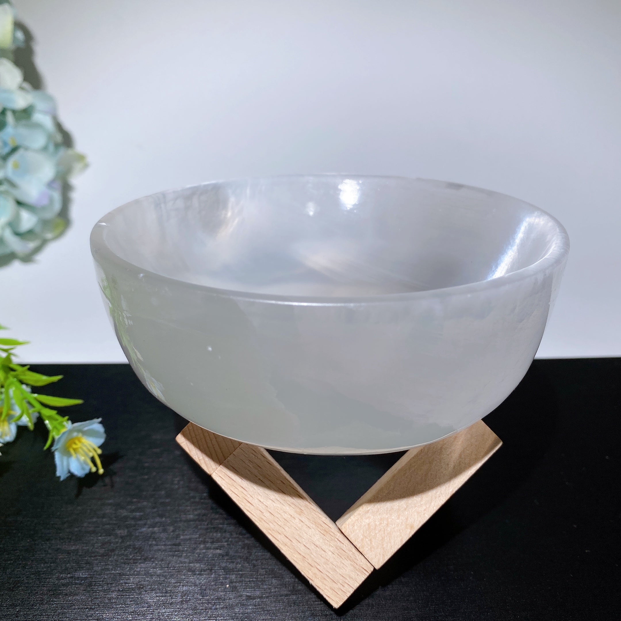 12 cm polierte Heilschale aus Selenit