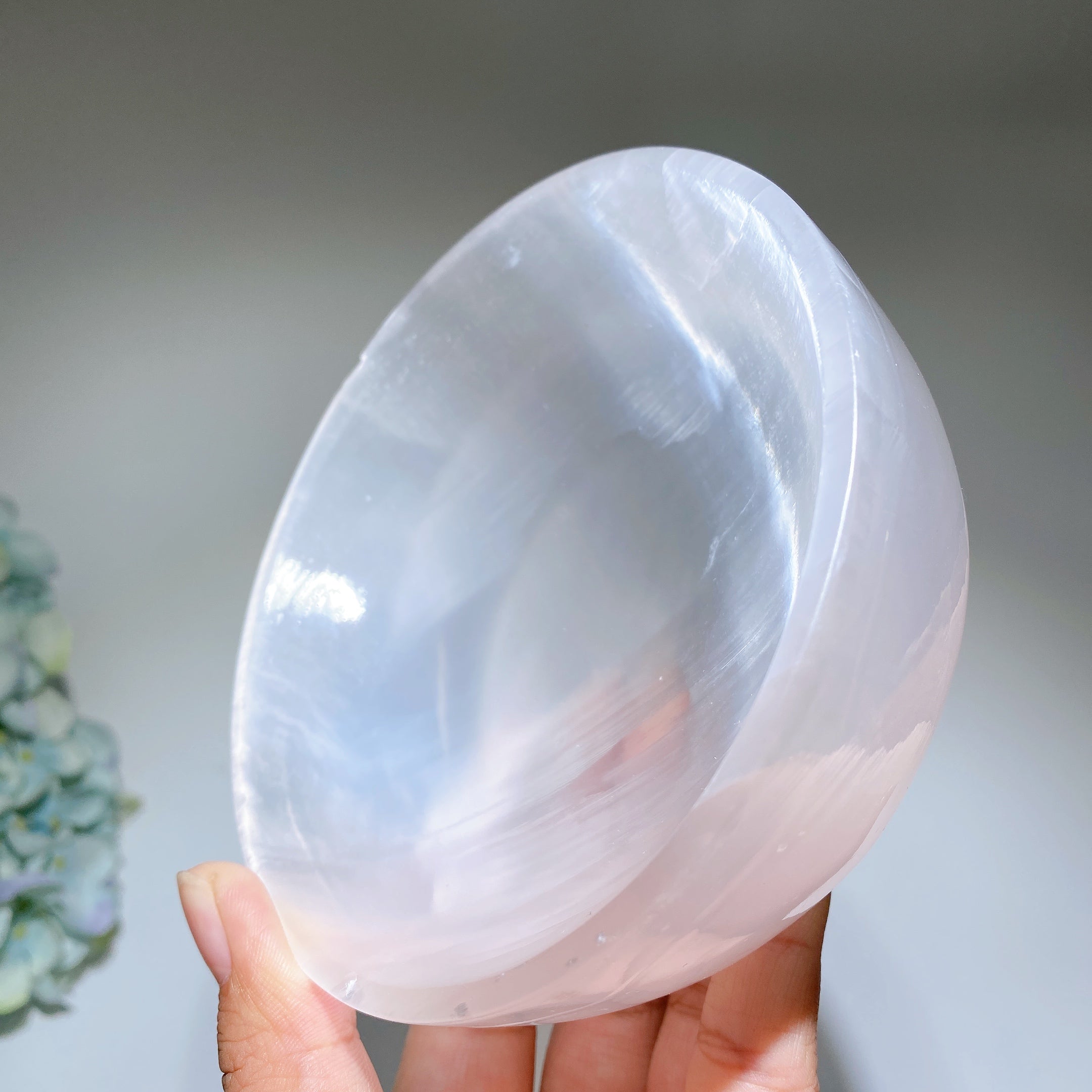 12 cm polierte Heilschale aus Selenit