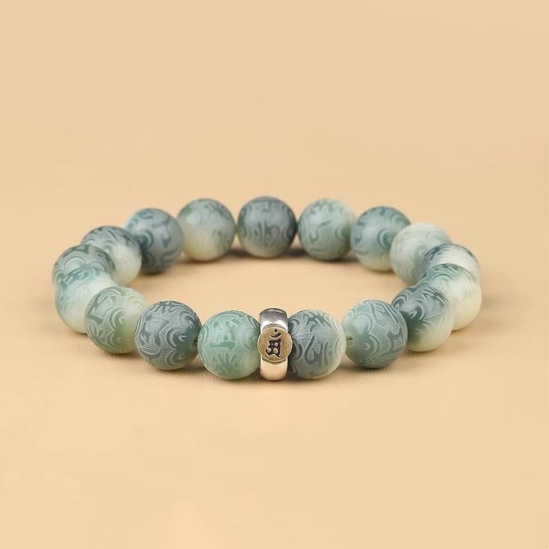 12mm Bodhi Seed Chinesisches Sternzeichen Weisheitsarmband Om Mani Padme Hum