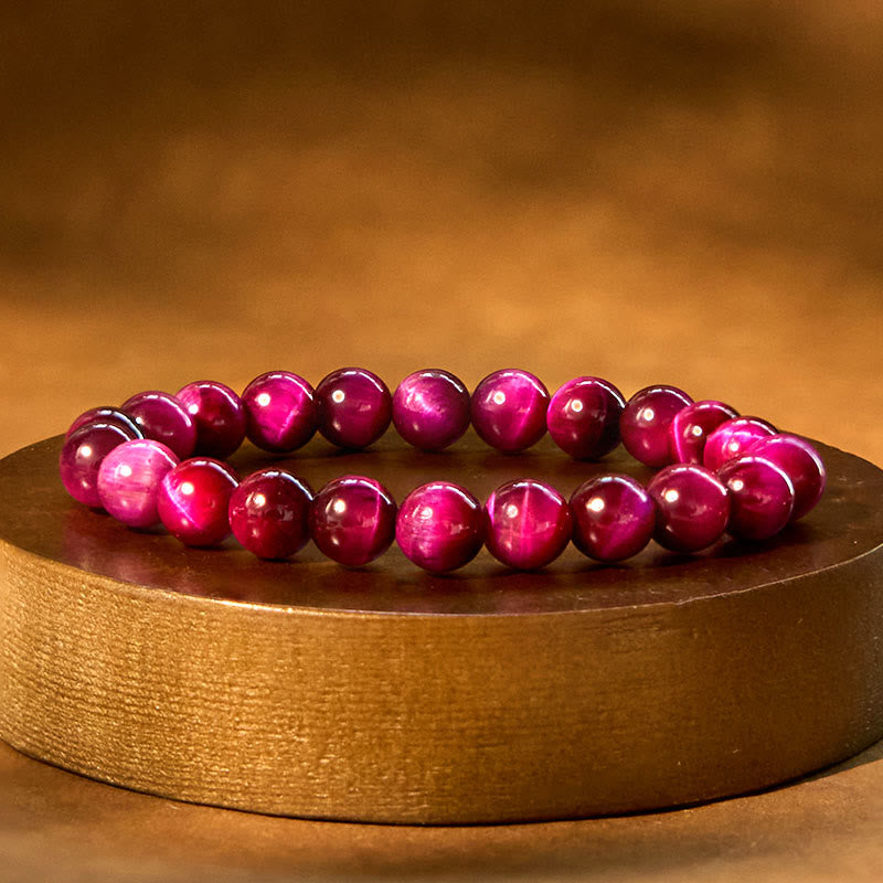 12 mm rotes Tigerauge-Ruhearmband für Balance