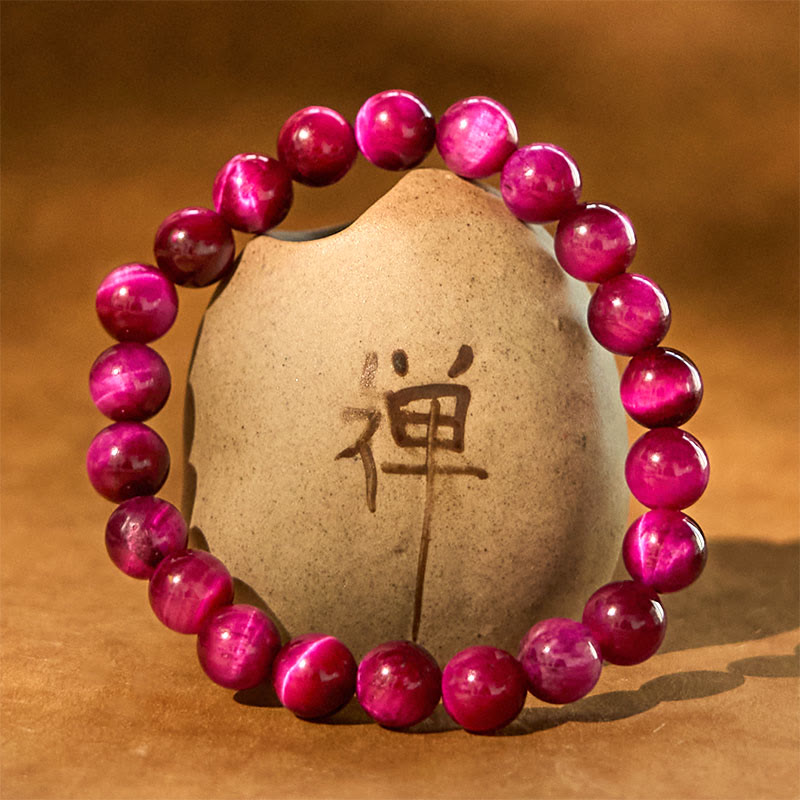 12 mm rotes Tigerauge-Ruhearmband für Balance