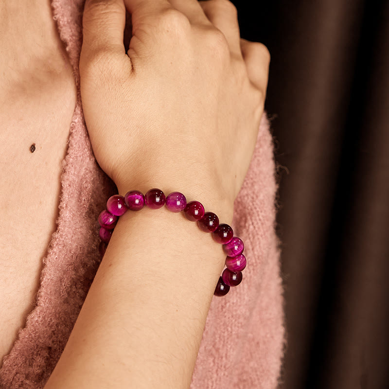 12 mm rotes Tigerauge-Ruhearmband für Balance