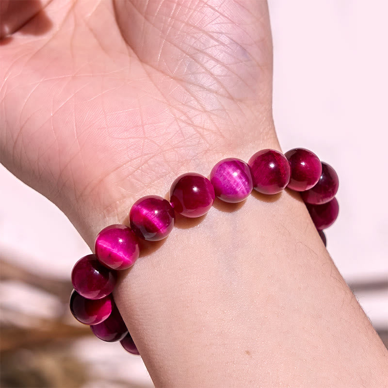12 mm rotes Tigerauge-Ruhearmband für Balance