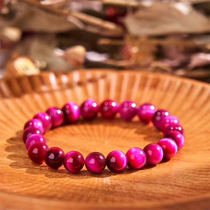 12 mm rotes Tigerauge-Ruhearmband für Balance