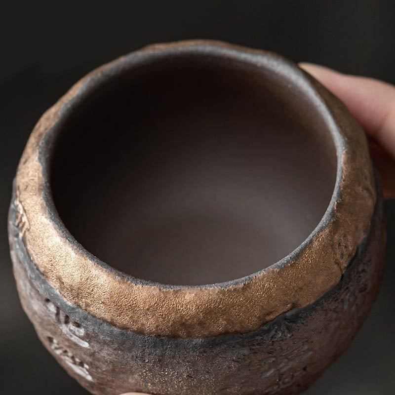 130 ml Keramik-Kung-Fu-Teetasse mit Herz-Sutra-Gravur