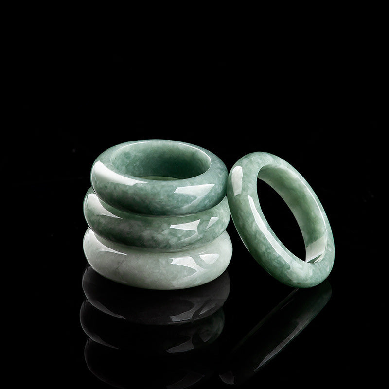 Jade-Reichtum-Heilring | Naturstein 6,5 mm Breite