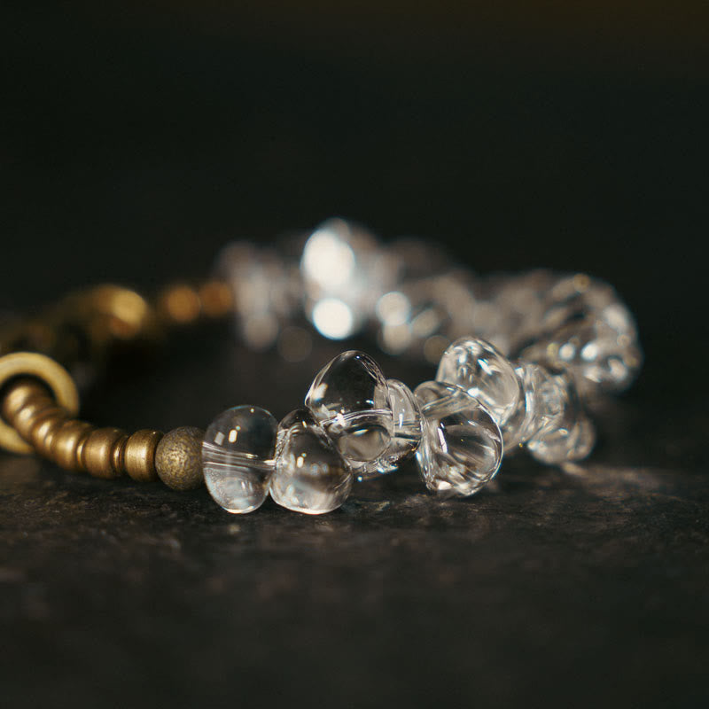 14–17,5 cm großes Klarheitsarmband aus weißem Kristallkupfer für Meditation