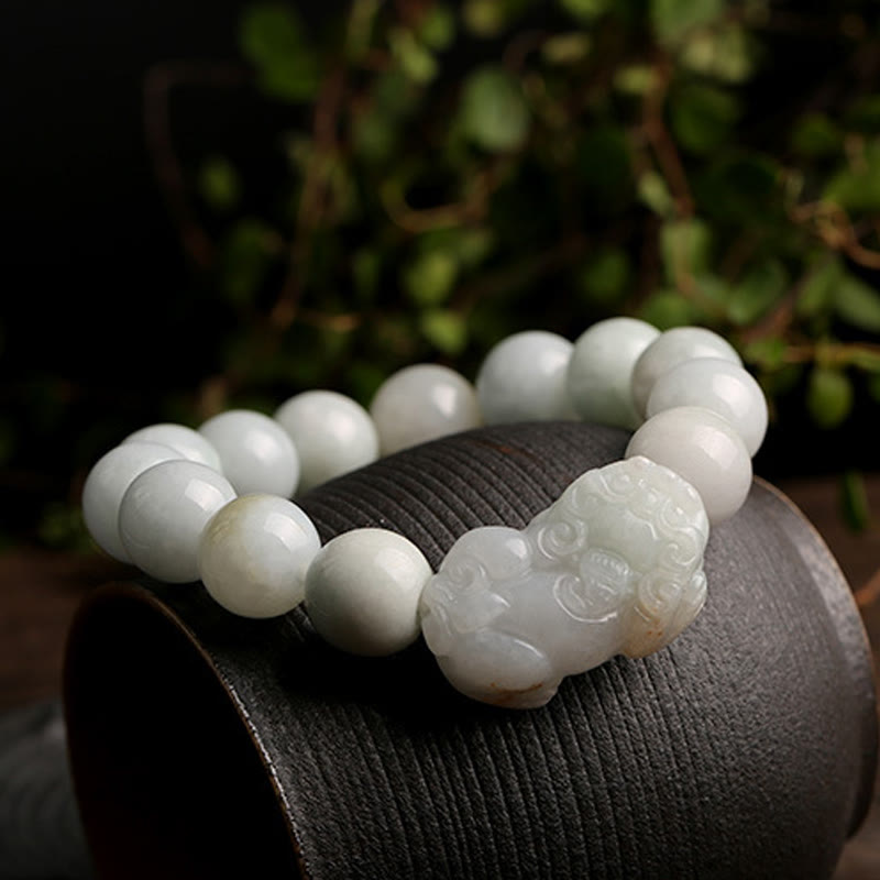 10 mm Jade-Pixiu-Armband für Reichtum und Wohlstand