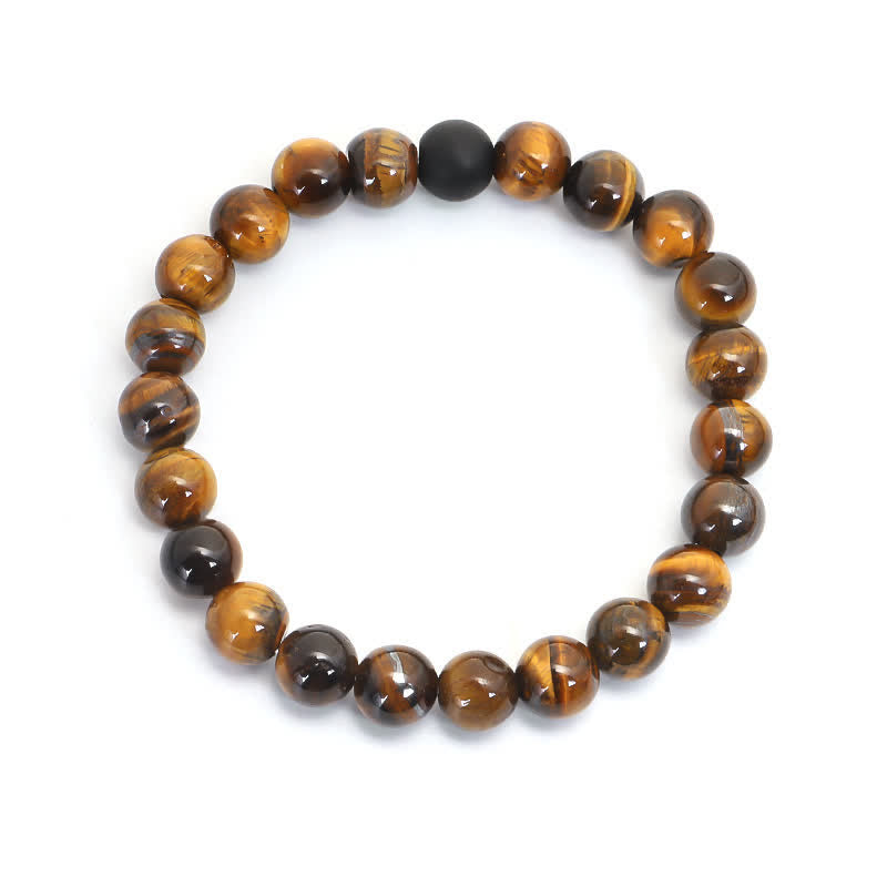 108 Perlen Tigerauge Schutz Mala Armband 8mm Unisex