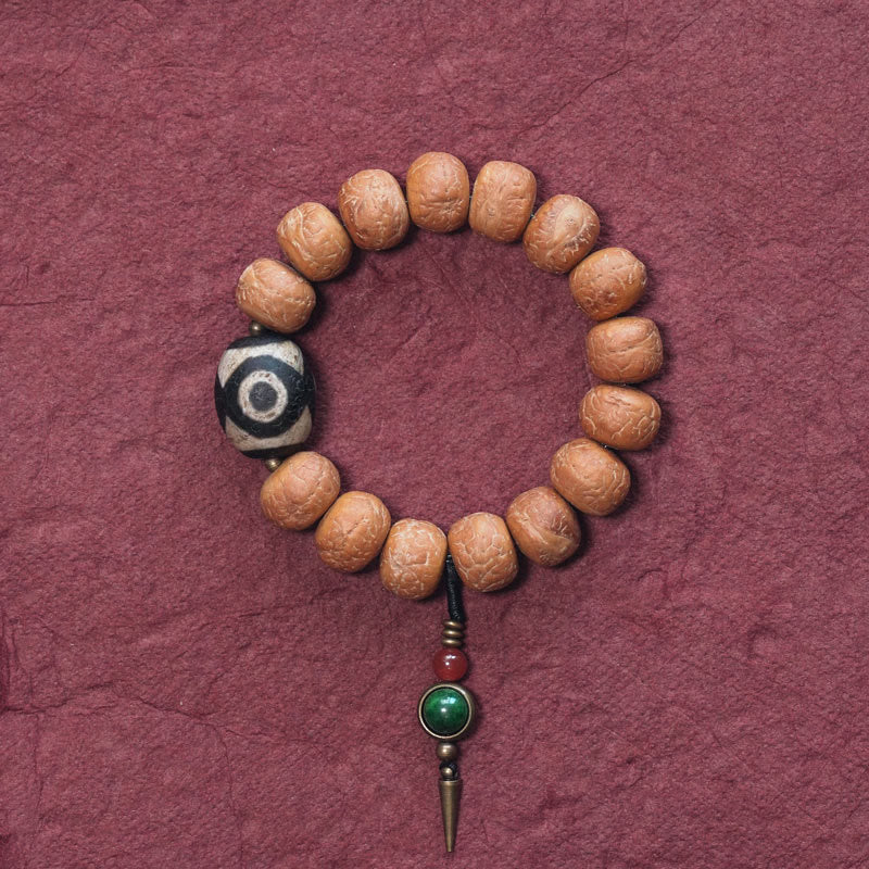 14 mm Bodhi Seed Dzi Bead Handgelenk Mala Armband für den Frieden