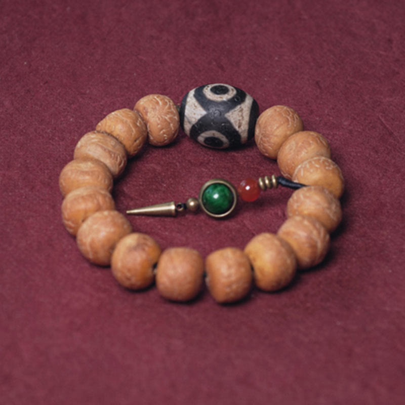 14 mm Bodhi Seed Dzi Bead Handgelenk Mala Armband für den Frieden