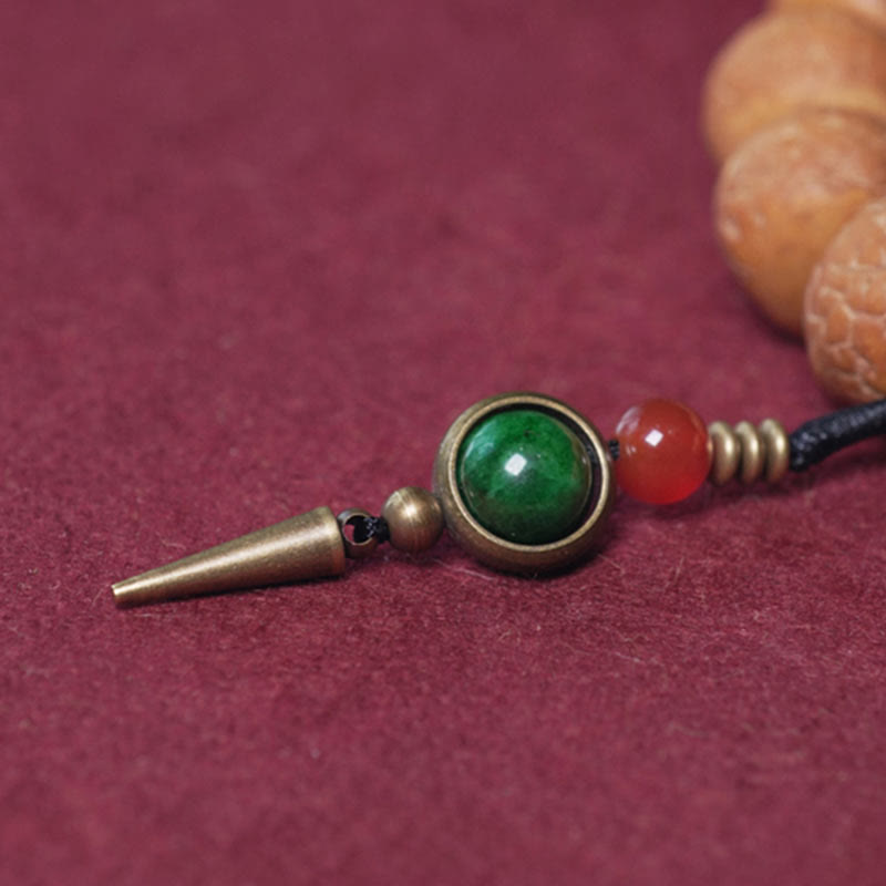 14 mm Bodhi Seed Dzi Bead Handgelenk Mala Armband für den Frieden