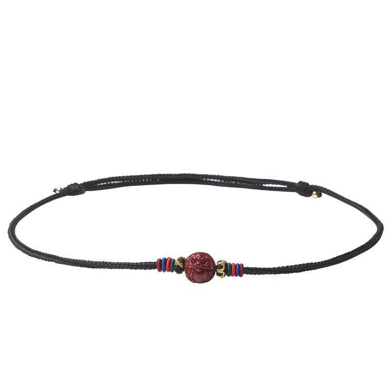 14 mm Zinnober-Halskettenanhänger mit chinesischem Sternzeichen