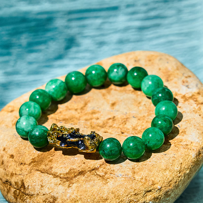 14 mm Cyan Jade PiXiu Schutzarmband für Reichtum