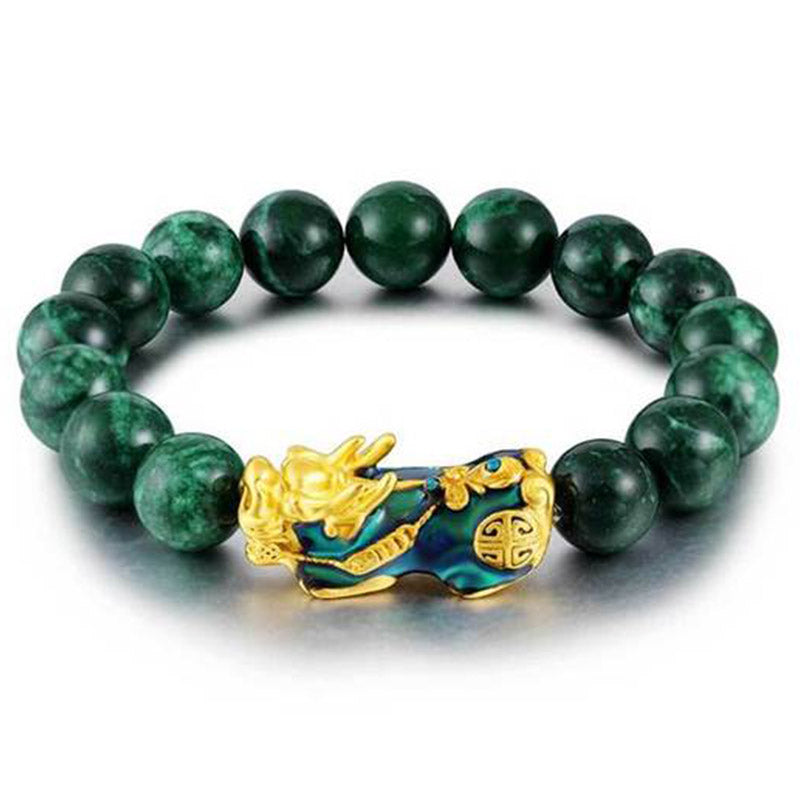 14 mm Cyan Jade PiXiu Schutzarmband für Reichtum