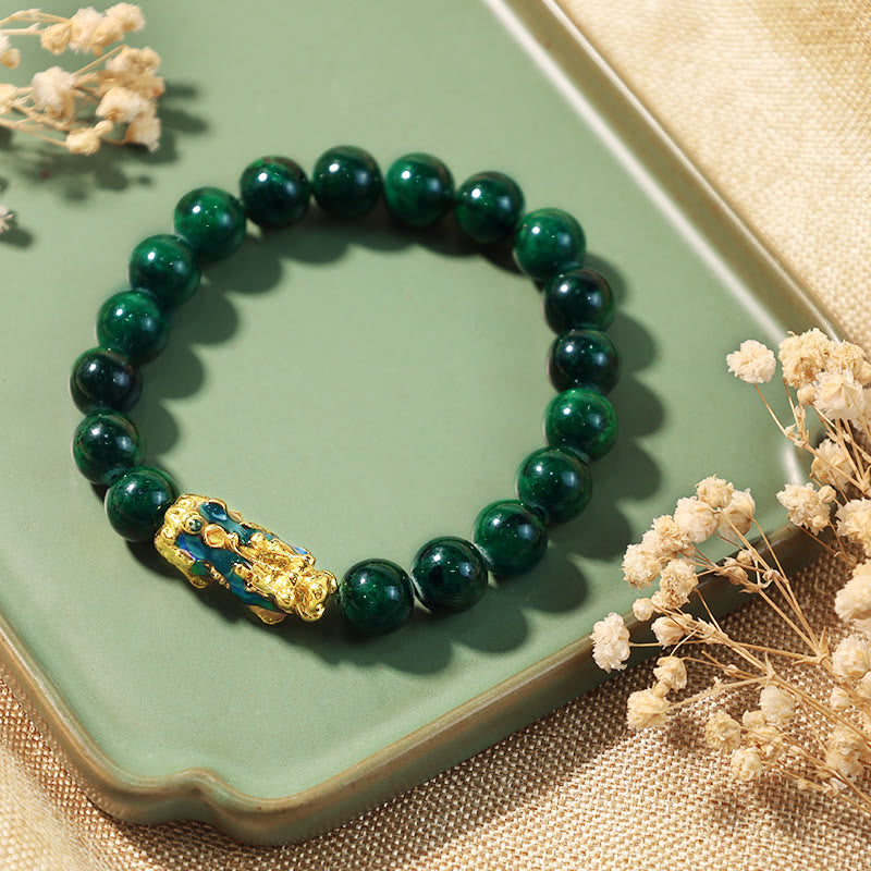 14 mm Cyan Jade PiXiu Schutzarmband für Reichtum