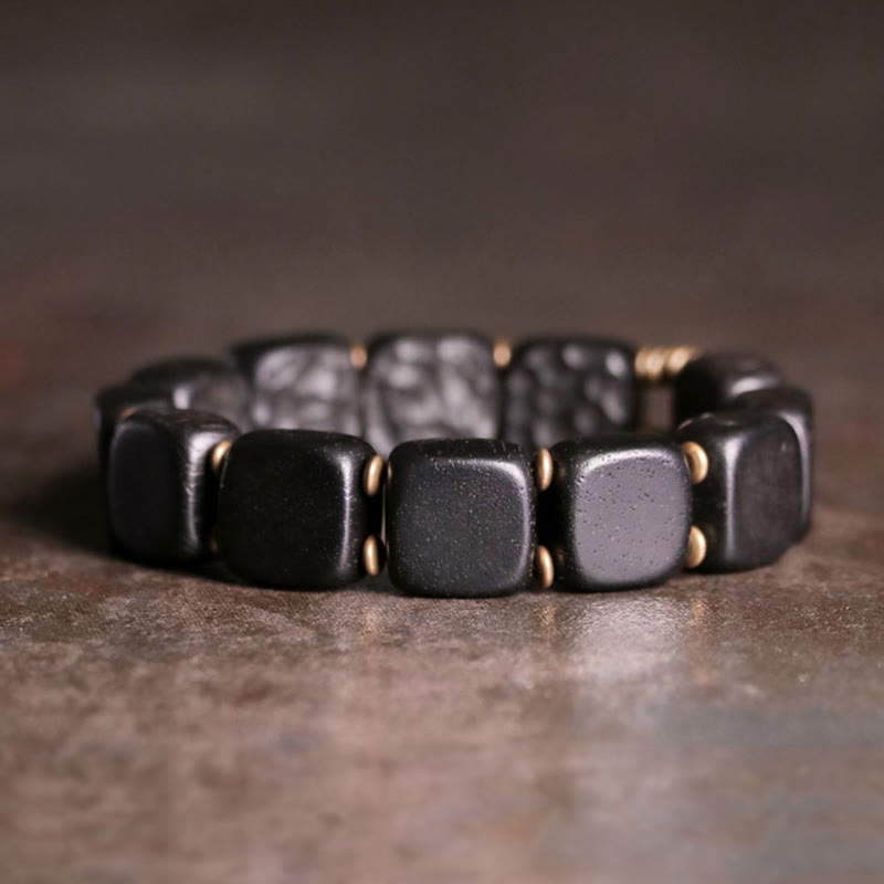 14 mm Ebenholz Kupfer Peace Balance Spirituelles Armband