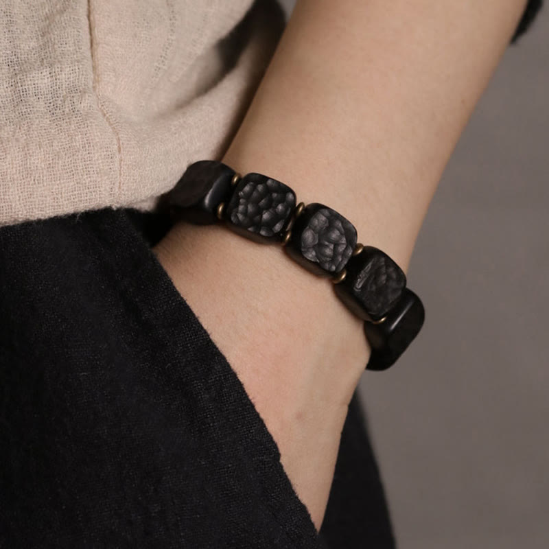 14 mm Ebenholz Kupfer Peace Balance Spirituelles Armband