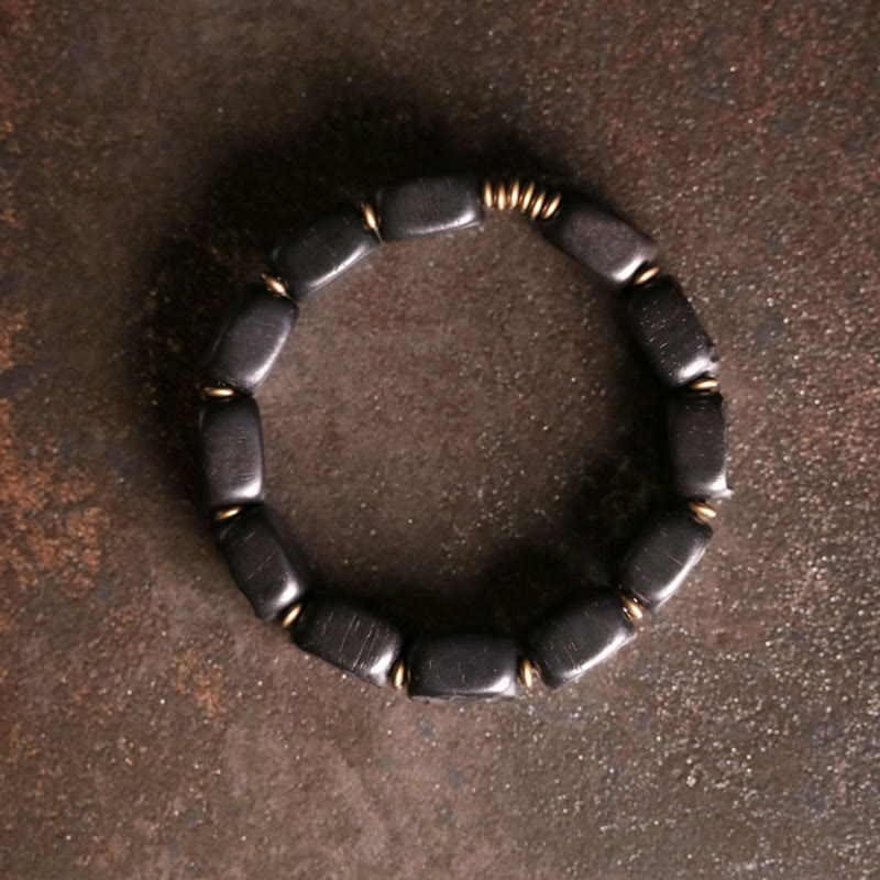 14 mm Ebenholz Kupfer Peace Balance Spirituelles Armband