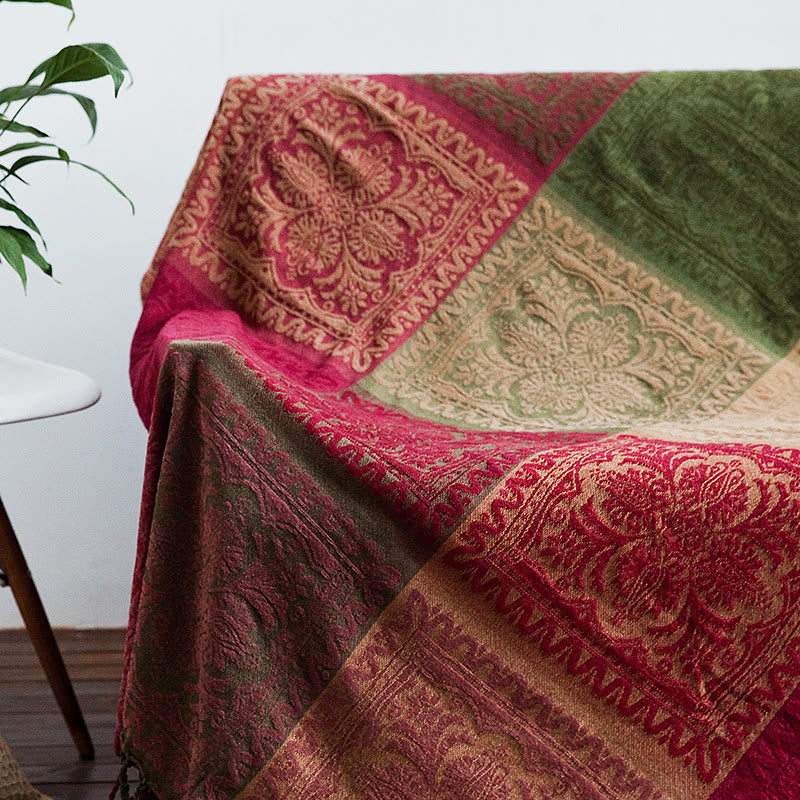 150 cm tibetische spirituelle Textildecke, bunte Blumen