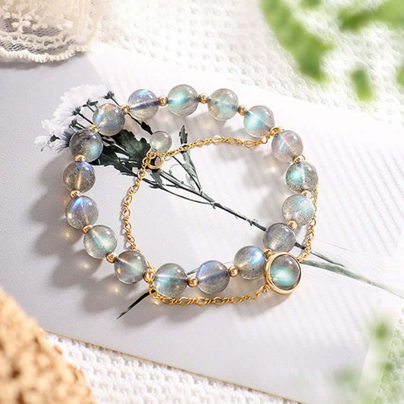 Moonstone Love Bracelet 14k Gold Plated Healing Jewelry