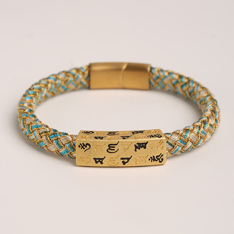 15 cm blaues Om Mani Padme Hum Seilarmband für Schutz und Glück