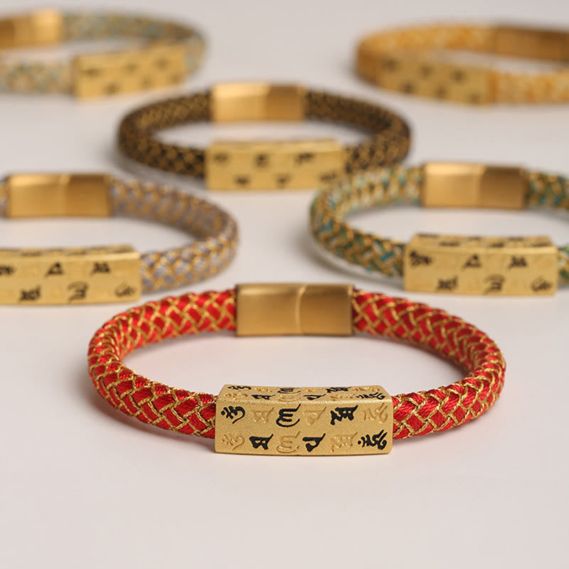 15 cm blaues Om Mani Padme Hum Seilarmband für Schutz und Glück