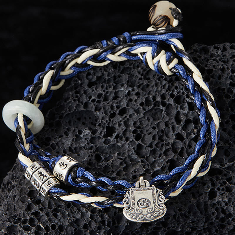 16 cm Sterlingsilber Om Mani Padme Hum Schutzarmband