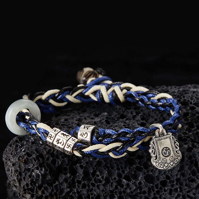 16 cm Sterlingsilber Om Mani Padme Hum Schutzarmband