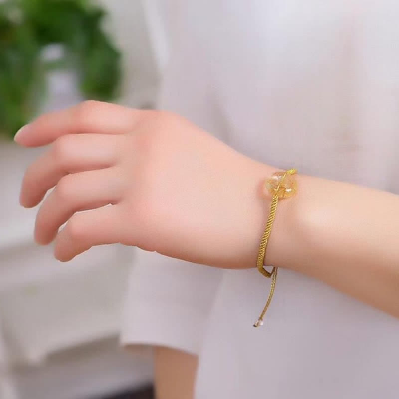 16 mm Citrin-Armband mit Peace-Schnalle für Glück und Wohlstand