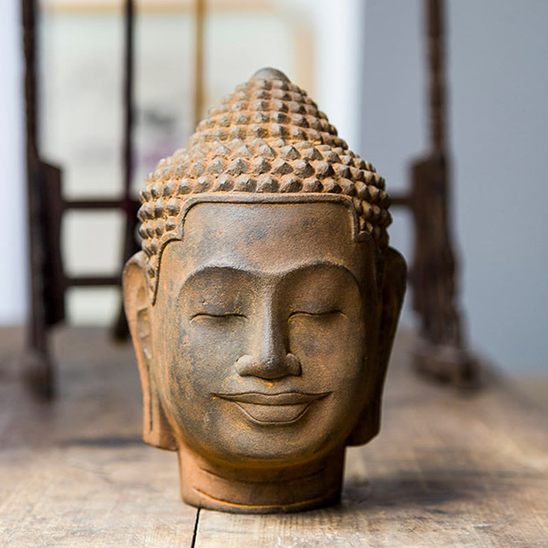 17,5 cm große Buddha-Statue aus Eisenpulverharz | Meditationssymbol