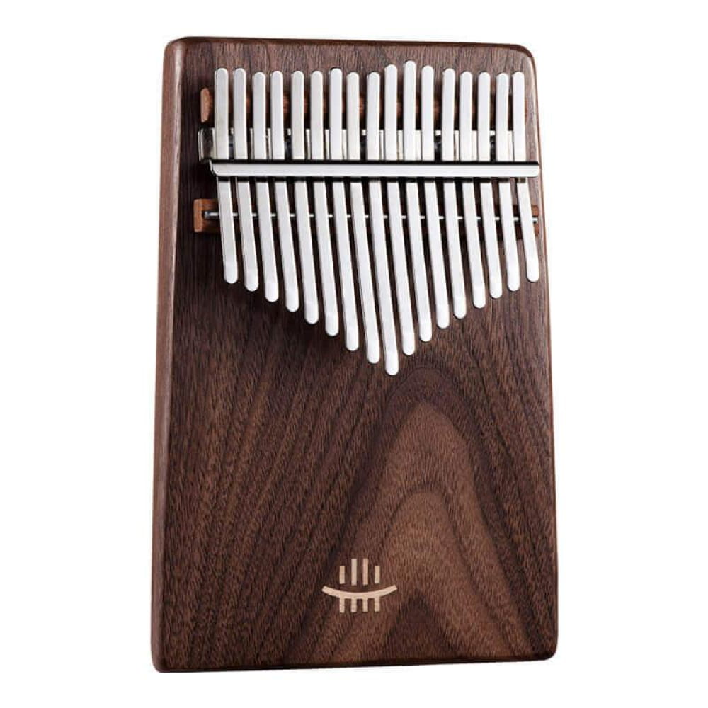 Wooden Kalimba thumb piano with metal tines in V-shape, 17 Key Black Walnut C Tone