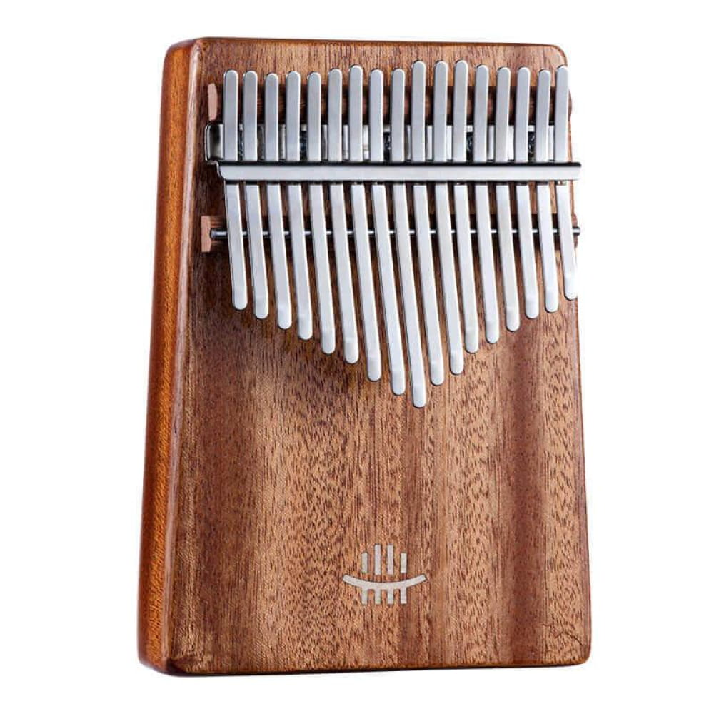 17 Key Hollow C Tone Kalimba in Walnut Wood featuring metal tines and bottom hole
