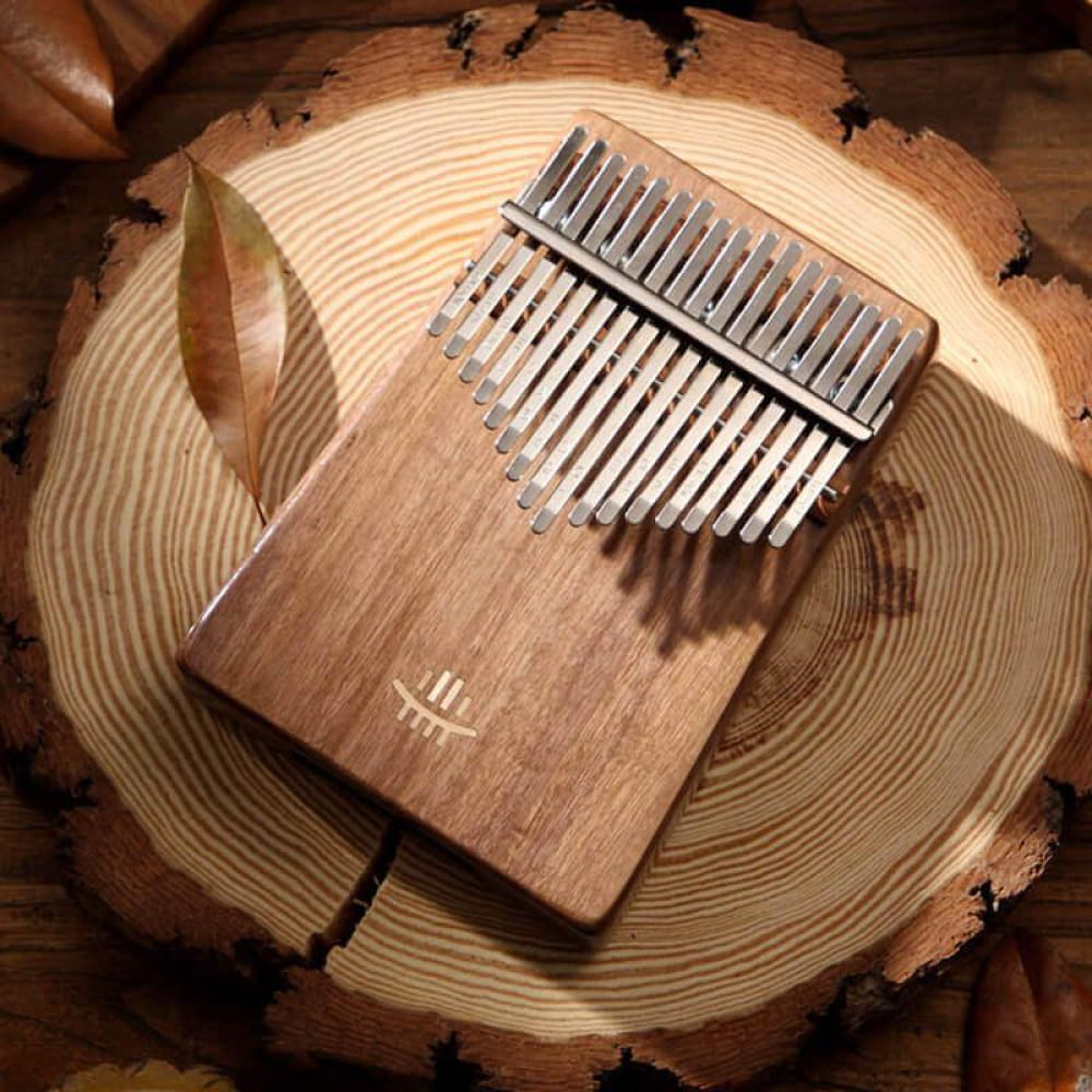 Wooden Kalimba with metal tines, Walnut Wood, 17 Key Hollow C Tone design