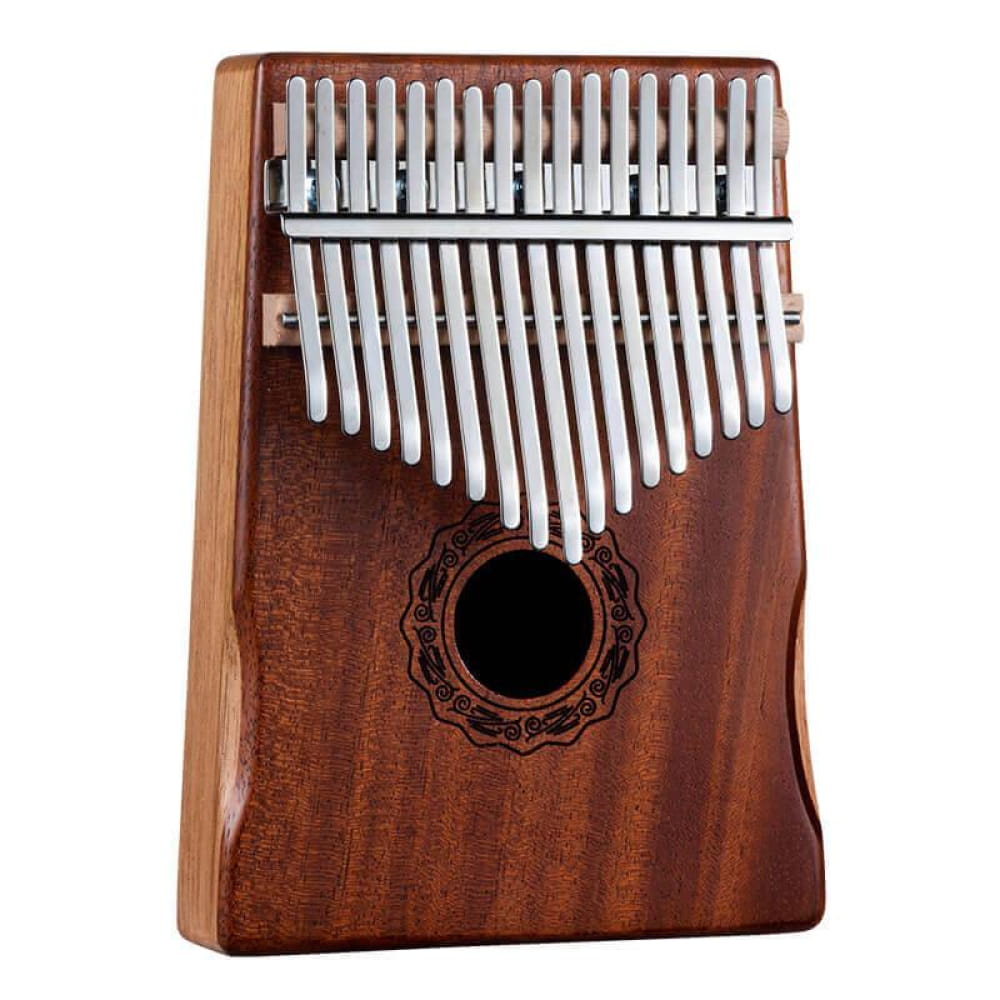 17 Key Mahogany Kalimba with Round Hole and Metal Tines for Beautiful Sound