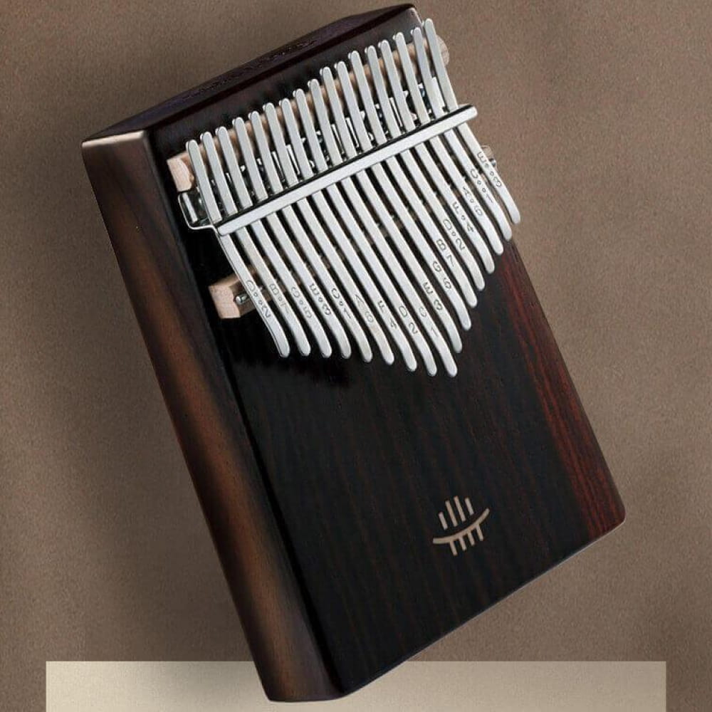 17 Key Rosewood Kalimba with Resonance Hole and White Metal Tines for C Tone Music