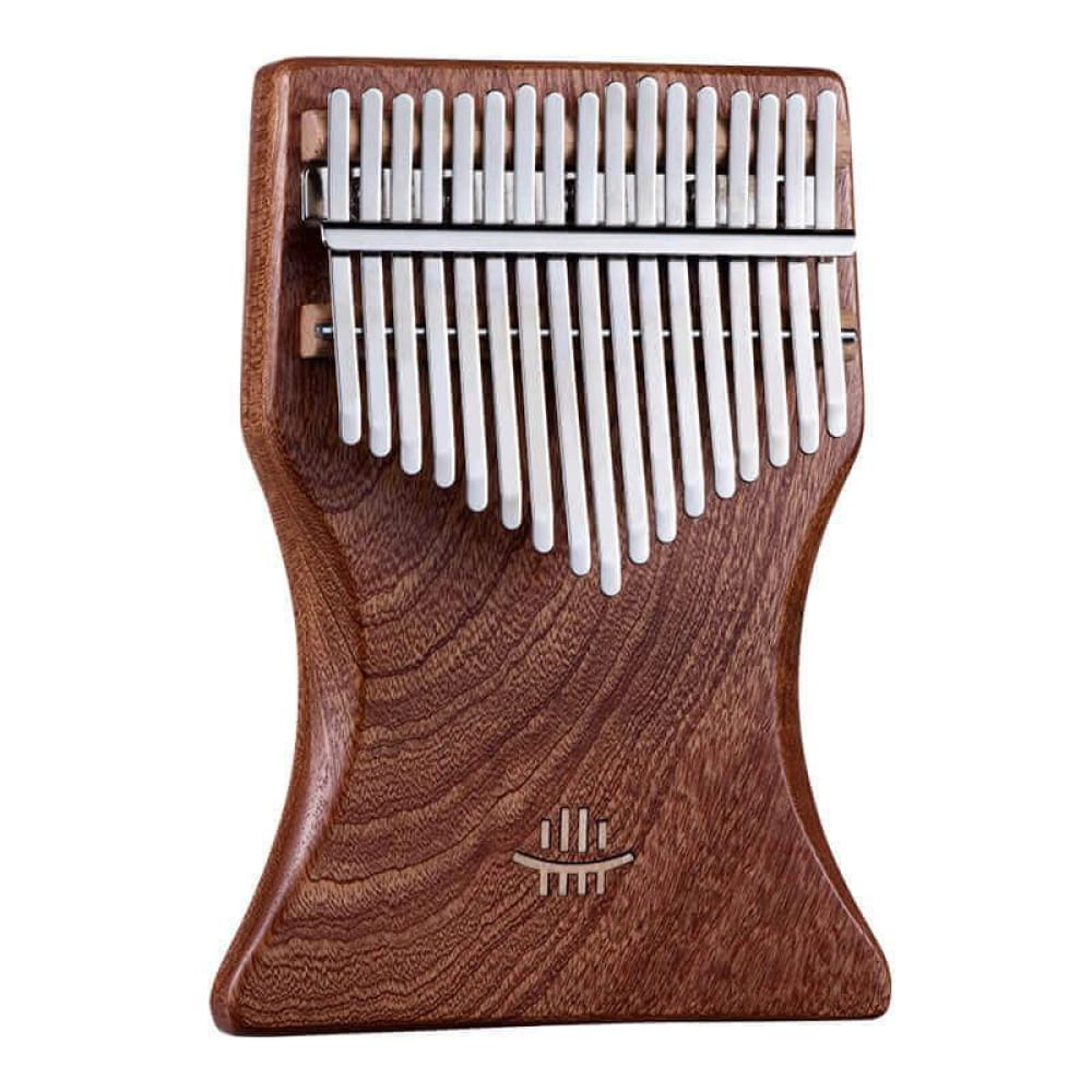 Wooden 17 Key Sapele Flat Board C Tone Thumb Piano with metal tines in two rows