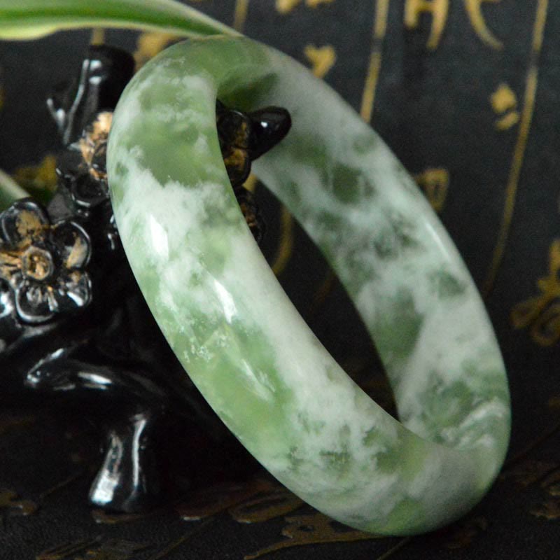 58–60 mm natürlicher Jade-Armreif für Glück und Wohlstand