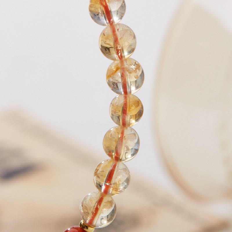 6mm Citrine Crystal Protection Bracelet for Spiritual Balance