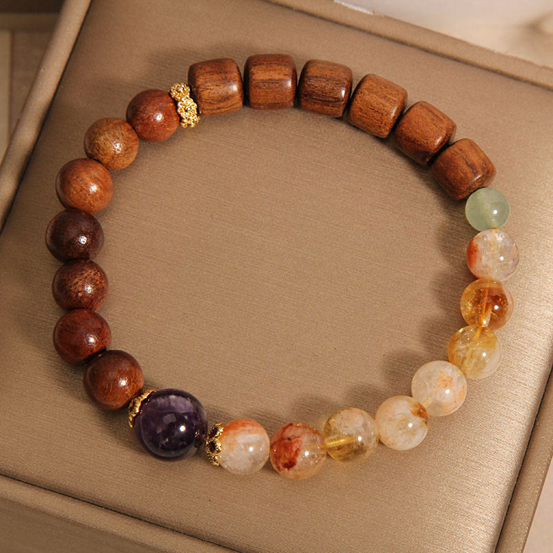 Sandalwood Rosewood Citrine Protection Bracelet 15-19cm