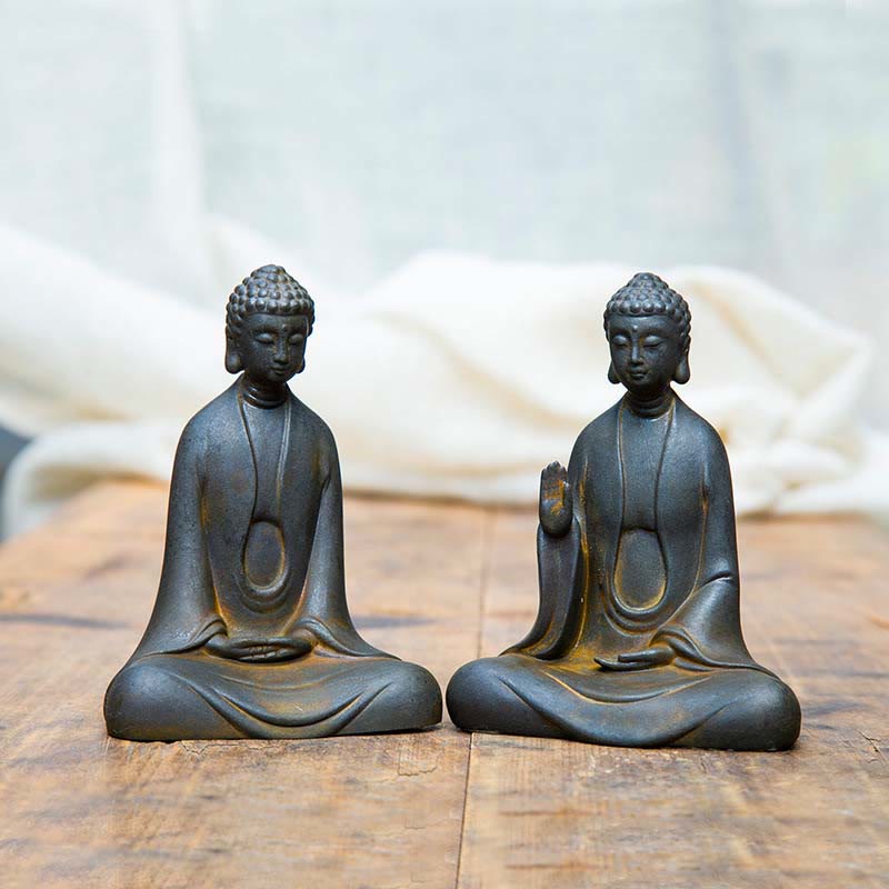 Meditation Buddha Statue | Iron Powder Rust Cast 12cm Sculpture