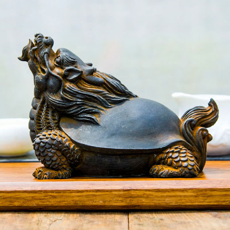 Dragon Turtle Spiritual Statue | Iron Powder Resin 17cm