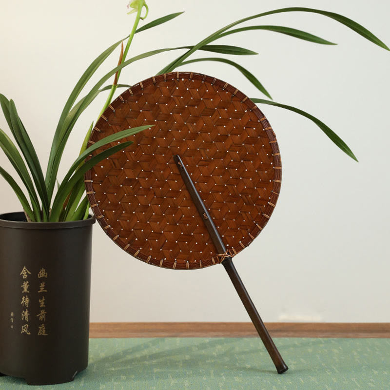 Vintage Chinese Bamboo Hand Fan | Octagonal Shape 41cm