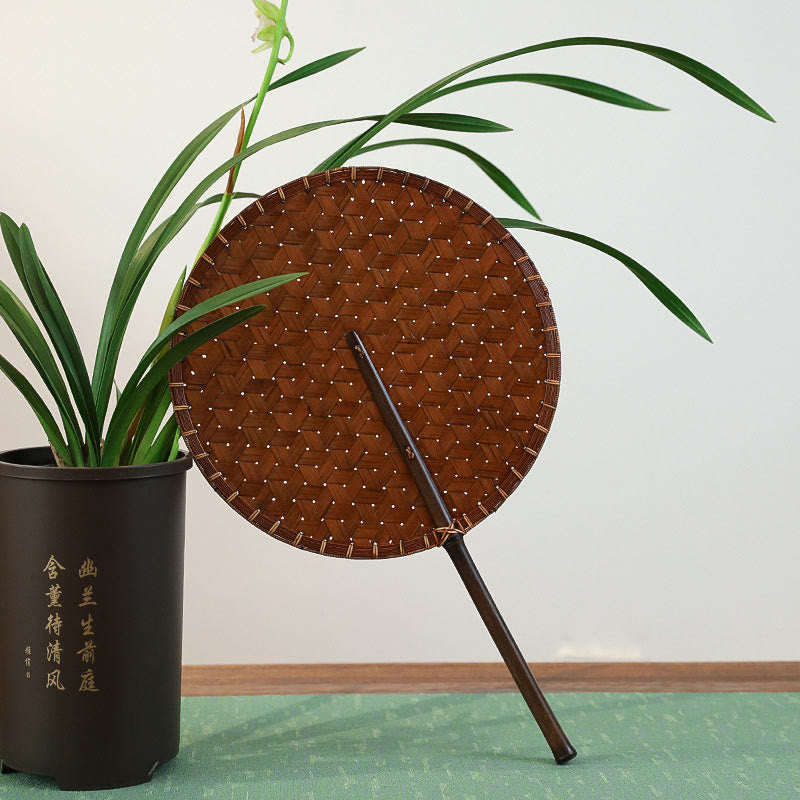 Vintage Chinese Bamboo Hand Fan | Octagonal Shape 41cm