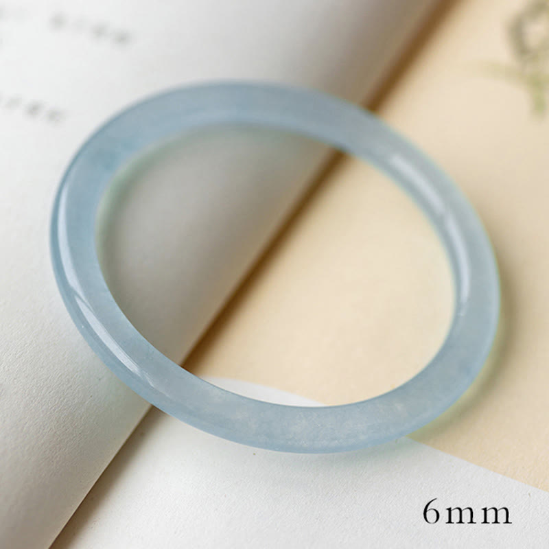Aquamarine Serenity Bangle Bracelet - 6mm & 8mm Options