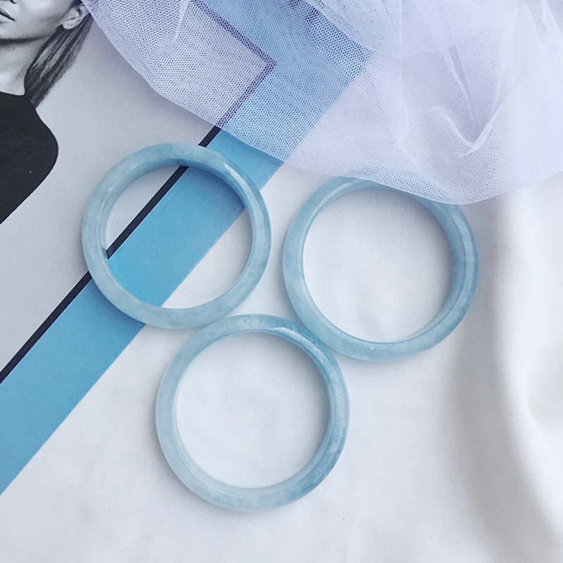 Natural Aquamarine Blessing Bangle Bracelet